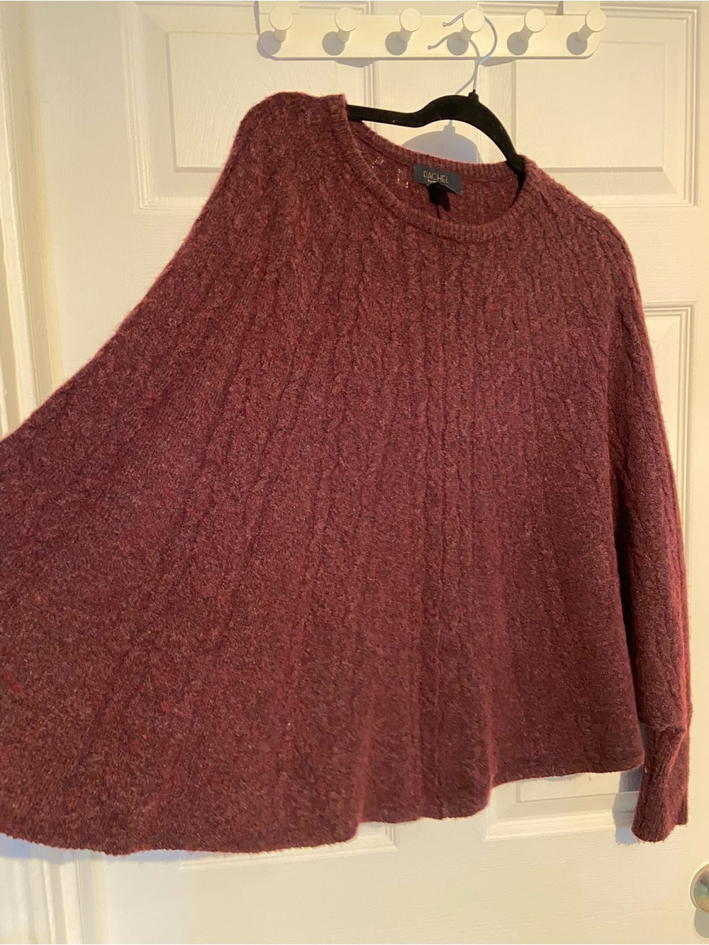 Rachel Roy Cranberry Cable-Knit Crewneck Sweater